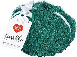 Red Heart Sparkle 8961 Green Polyester Craft Yarn